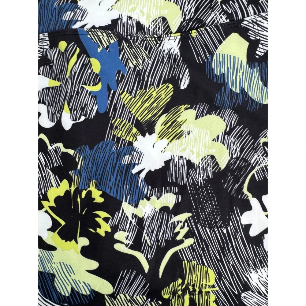 Marika Womens Athletic Skort Navy Blue Lime Green Floral Tennis Golf Mini Sz M‎